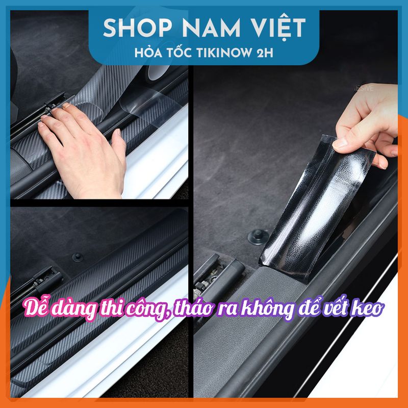 Băng Keo Carbon 3D Nhám Trang Trí Ô tô, Decal Dán Xe Chống Trầy Xước