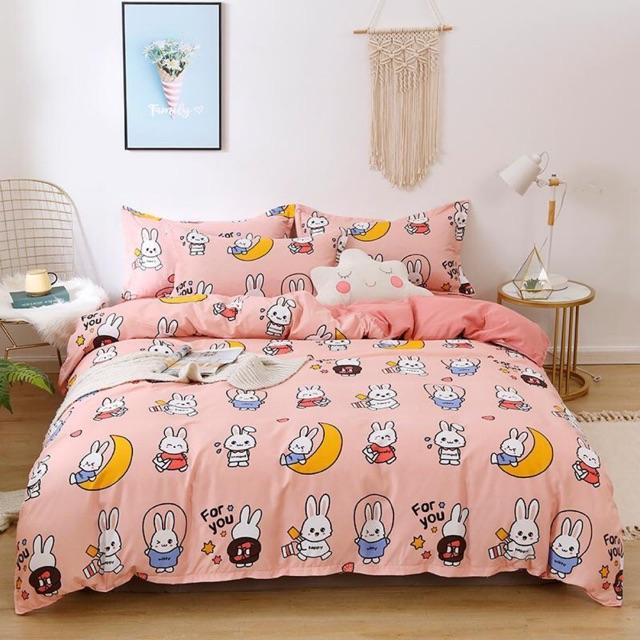 Bộ Cotton Poly 4 món Nhập Khẩu Thỏ Hồng
