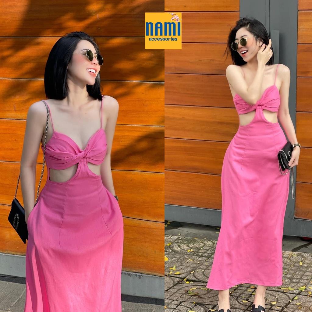 ( HÀNG CHUẨN ĐẸP ) Đầm Maxi Hai Dây Cut Eo Xoắn Ngực Gợi Cảm Tôn Dáng Thướt Tha - ATNU021