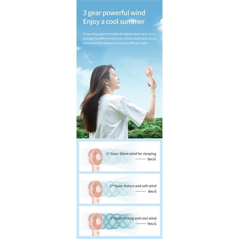 Quạt Cầm Tay Mini JISULIFE F2B ABS 4000mAh - Sạc Nhanh - Sử Dụng Lên Đến 20H - Hàng Chính Hãng
