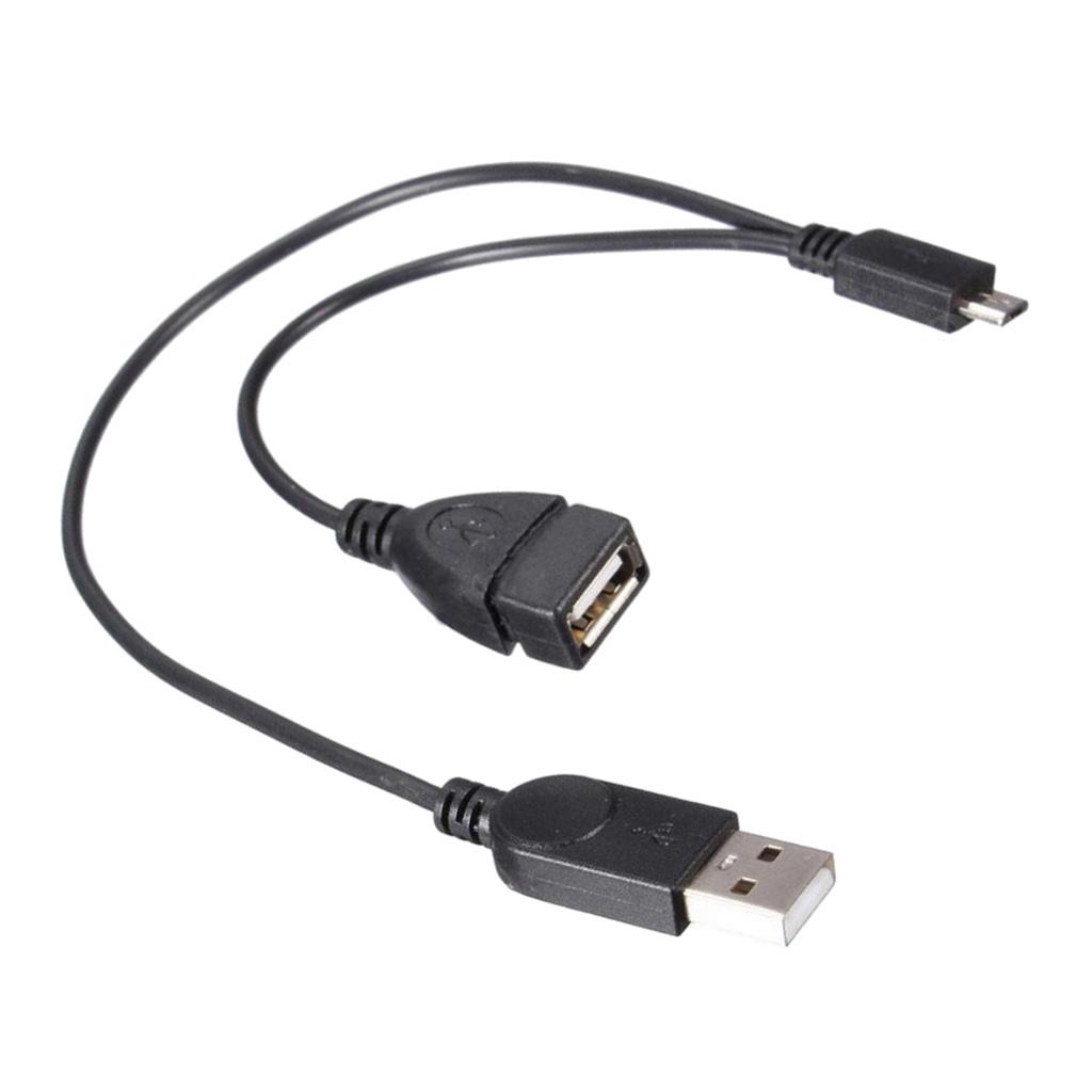 Micro USB 5 Pin Male to USB 2.0 Female And Male Host OTG Y-Splitter Cable