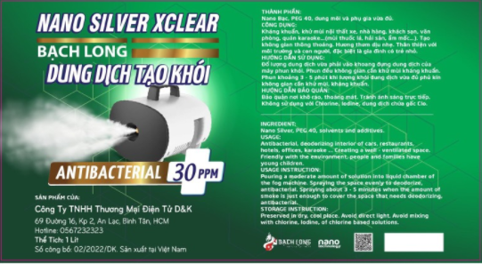 DUNG DỊCH TẠO KHÓI DIỆT KHỬ KHUẨN NANO SILVER XCLEAR 5 LÍT