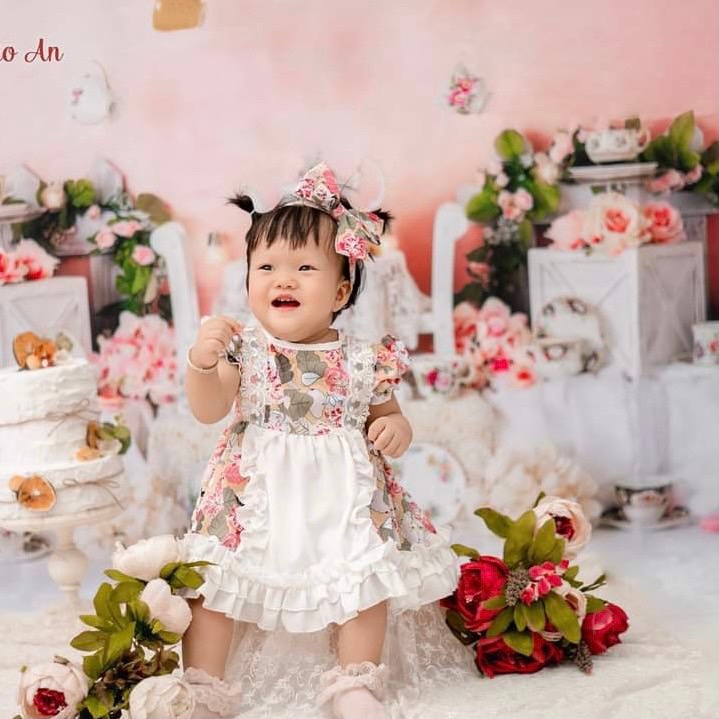 Váy Lụa Hoa Bèo Bé Gái 4 Đến 28kg, Đầm Bé Gái Chất Lụa Mềm Mát