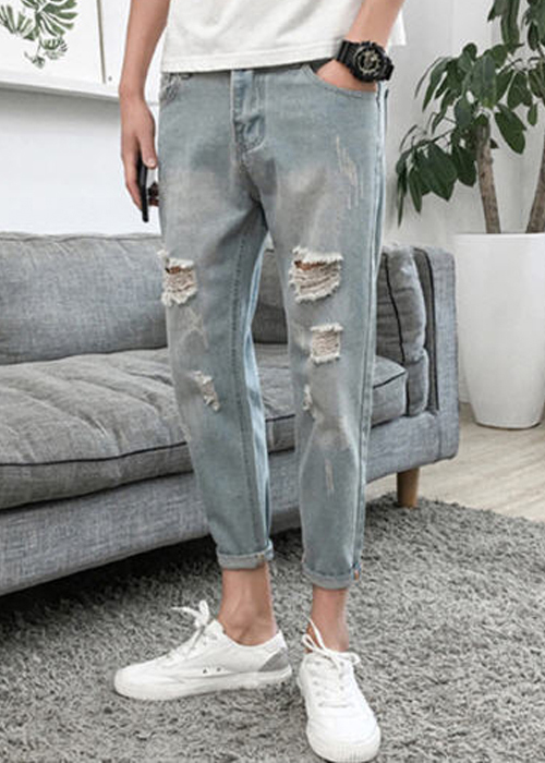 Quần Jean Nam ôm body - Tặng vòng tay tùy hưu may mắn