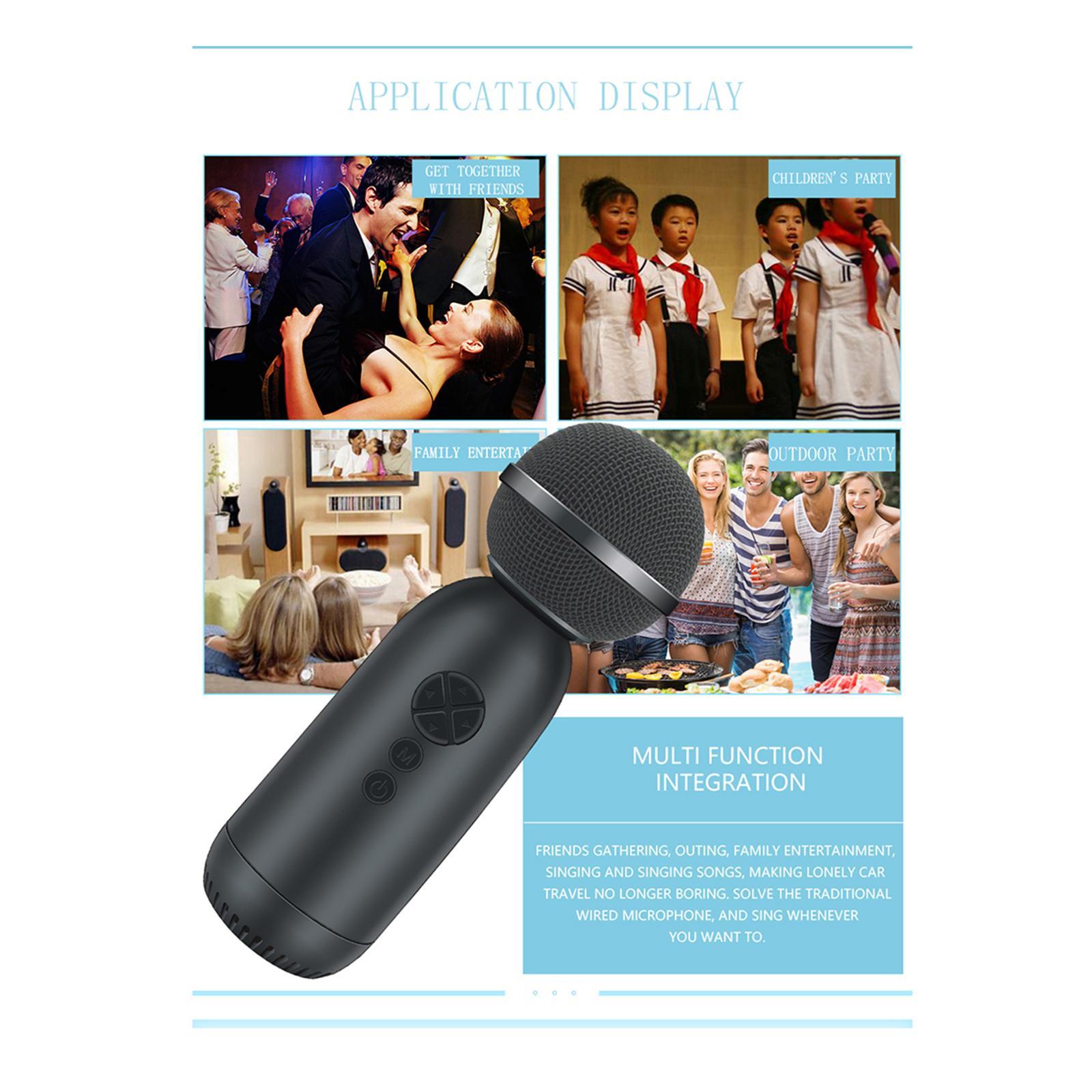 Kokiya Music Speaker ,Bluetooth 5.0 2 in 1 Karaoke Wireless Microphone for Party