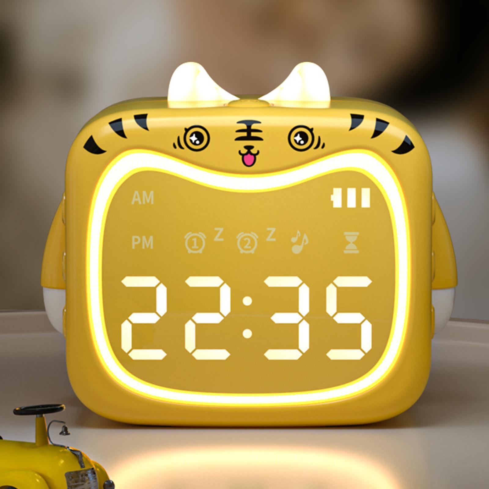 Kids Alarm Clock with Temperature Display Night Light Wake up Bedside Clock