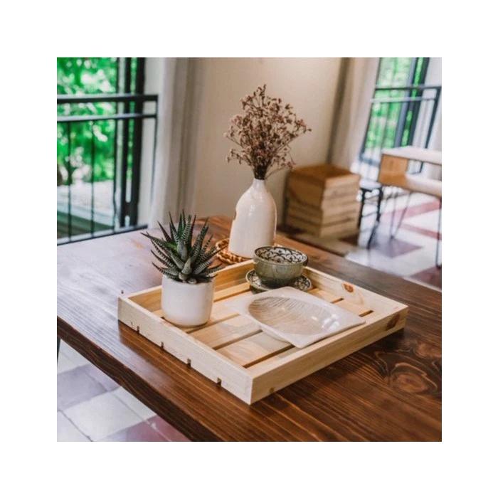 Khay đựng trà kệ montessory bằng gỗ thông kích thước 30x20x5 cm
