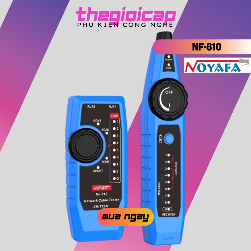Bộ test cáp mạng + Test POE + Dò dây line điện thoại NOYAFA NF-810 - Hàng Nhập Khẩu