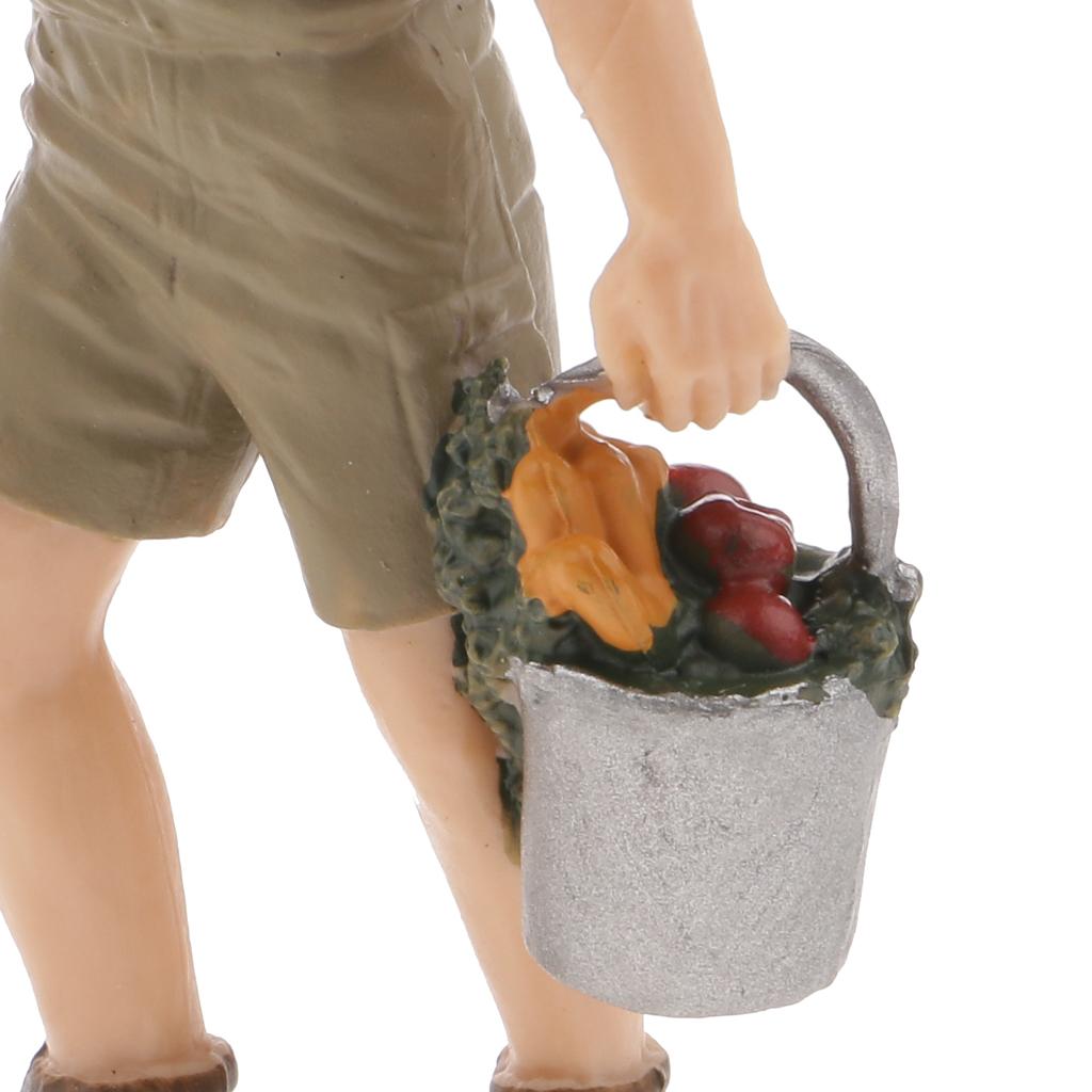 3 Pieces Simulation Farmer Model Action Figures Kids Toy Collections Gift