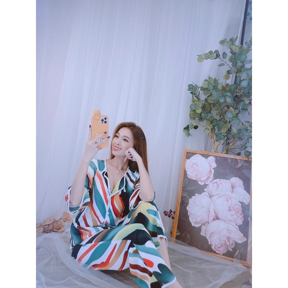 Đồ Bộ Nữ Mặc Nhà Quần Dài Lụa Mango Mềm Mịn MOMOSA Shop