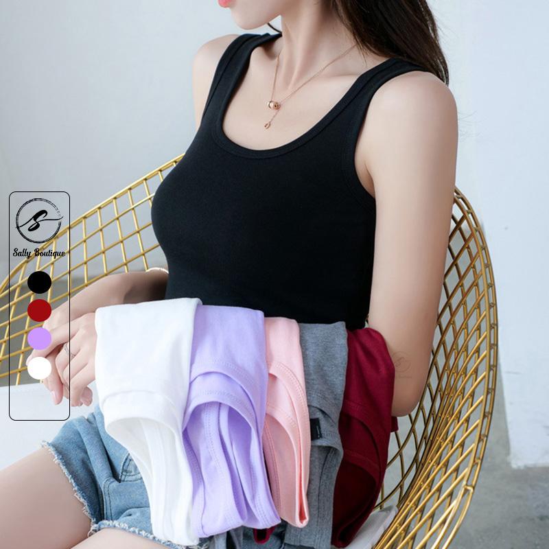 Áo Croptop 3 Lỗ Nữ Trơn Trẻ Trung Dễ Phối Đồ, Tập GYM, Thể Dục Thoải Mái Vải Cotton Co Giãn Tốt Sally Boutique-3LN01