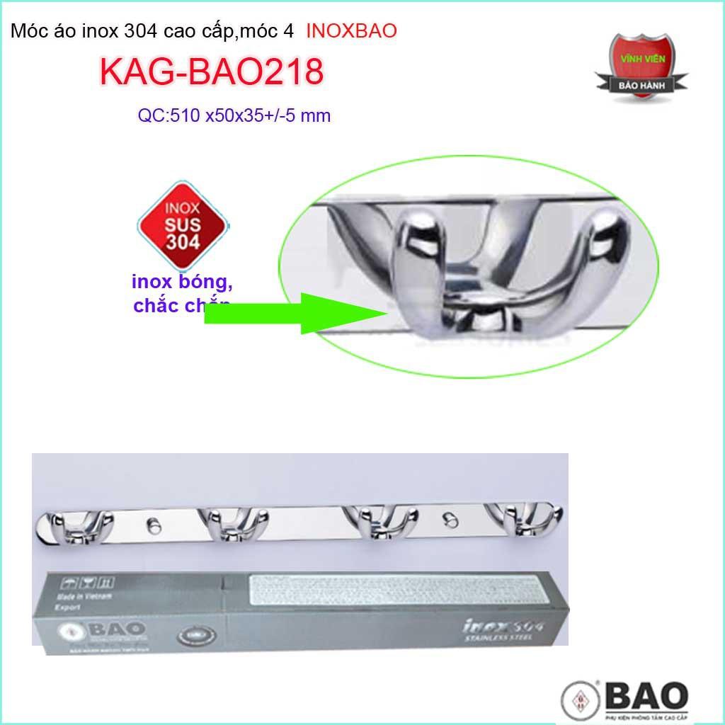 Móc Inox Bảo KAG-BAO218, móc áo phòng tắm SUS304 đúc đặc sang trọng thiết kế tin tế đến từng chi tiết