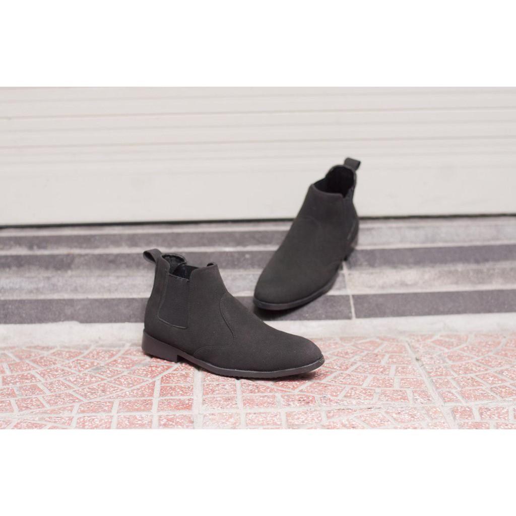 Giày Chelsea Boot Cổ Chun Da Búc Màu Đen Cực Đẹp - Phong Cách Đế Được Khâu Chắc Chắn - CB520-bucdenchun