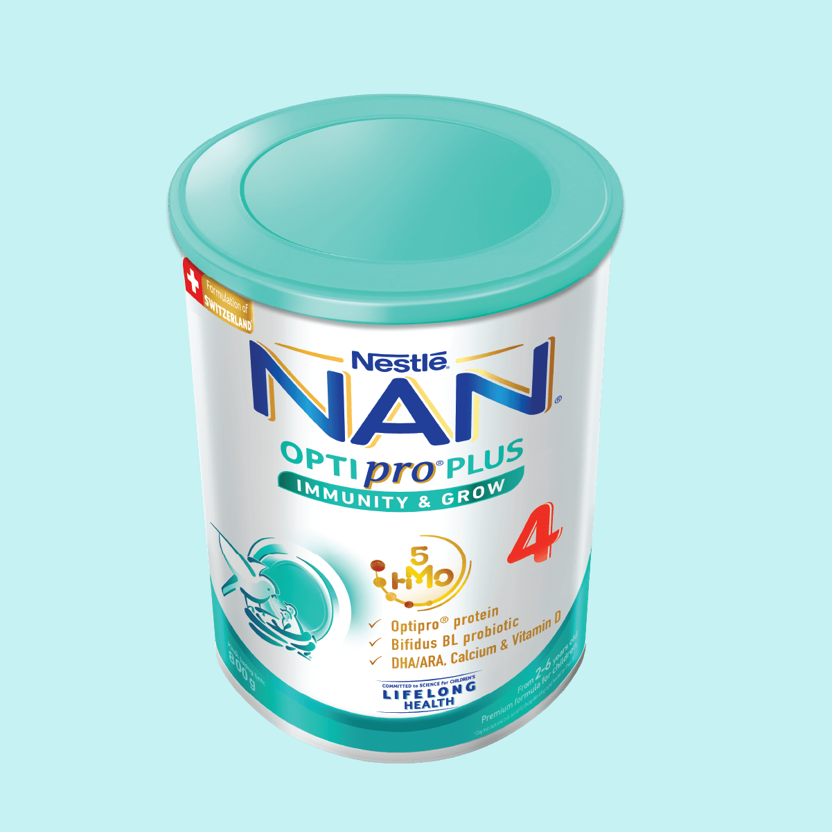 Bộ 2 lon Sữa bột Nestlé NAN OPTIPRO PLUS 4 800g/lon với 5HMO Giúp tiêu hóa tốt + Tăng cường đề kháng + Tặng Bàn học gấp gọn - Bé 2-6 tuổi