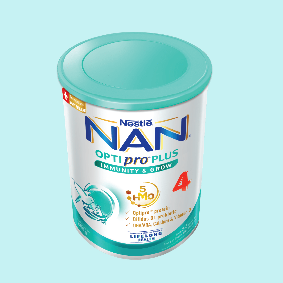 Bộ 2 lon Sữa bột Nestlé NAN OPTIPRO PLUS 4 800g/lon với 5HMO Giúp tiêu hóa tốt + Tăng cường đề kháng  + Tặng Bàn học gấp gọn - Bé 2-6 tuổi