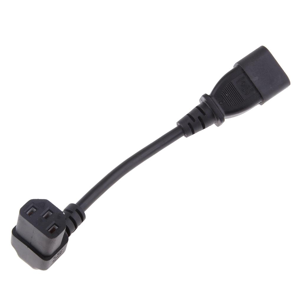 IEC C14 Male to C13 Female Converter Power Adapter Cable Angled Cord