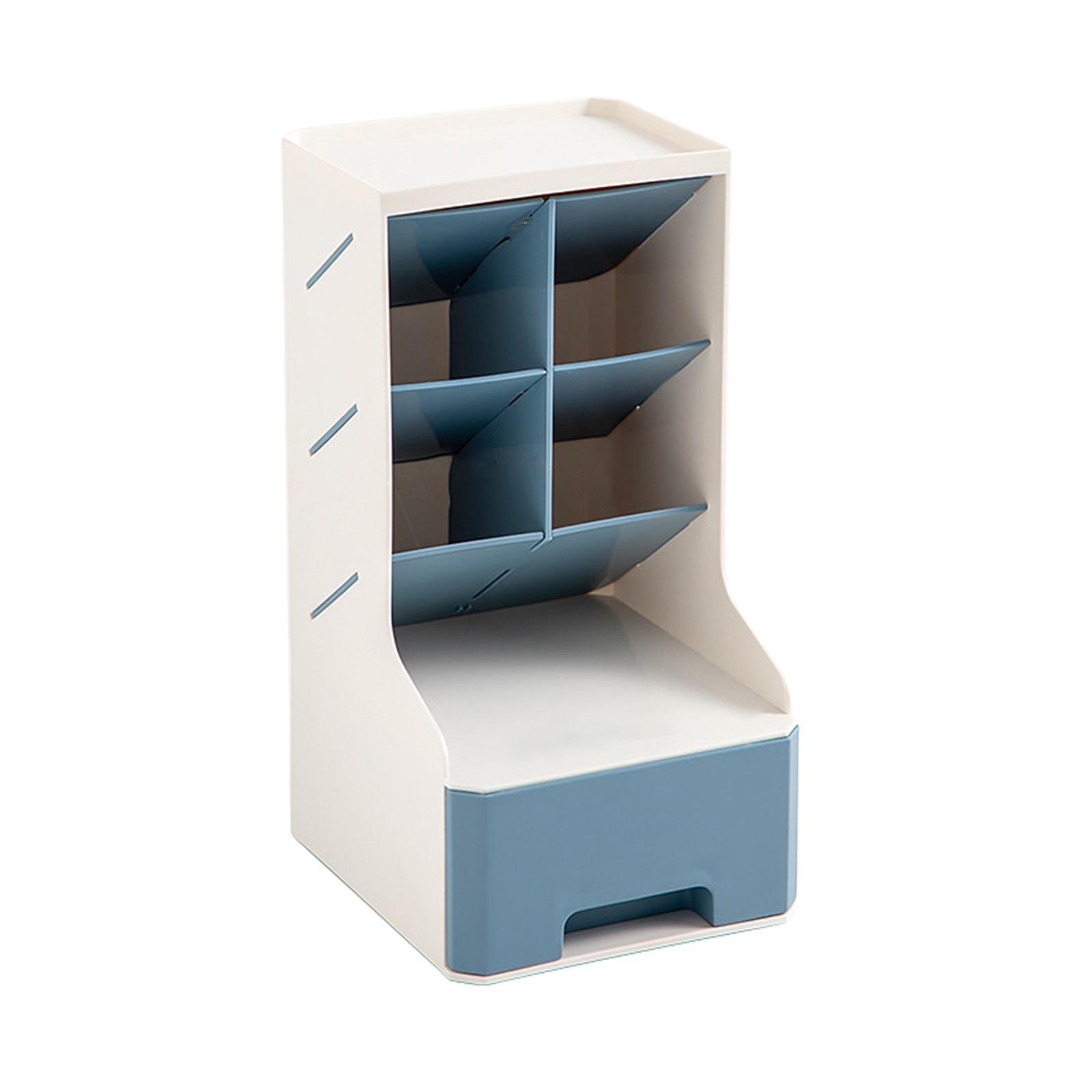 Desk Stationery Box Pen Holder with Drawer Desktop Storage Organizer for Desktop
