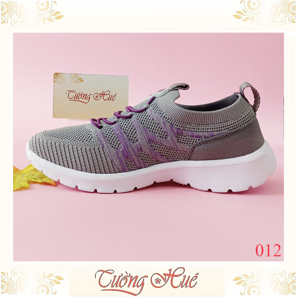 Giày Thể Thao Siêu Nhẹ Cổ Chun Giả Dây Cột Đế Thấp 3CM - 012