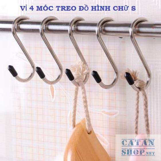 Vỉ 4 móc treo đồ hình chữ S thép không gỉ siêu chắc chắn. Lắp đặt đơn giản và sử dụng dễ dàng. GD394-Vi4S