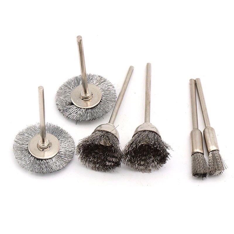 Chổi sợi thép,đánh rỉ cho máy mài trục 3mm