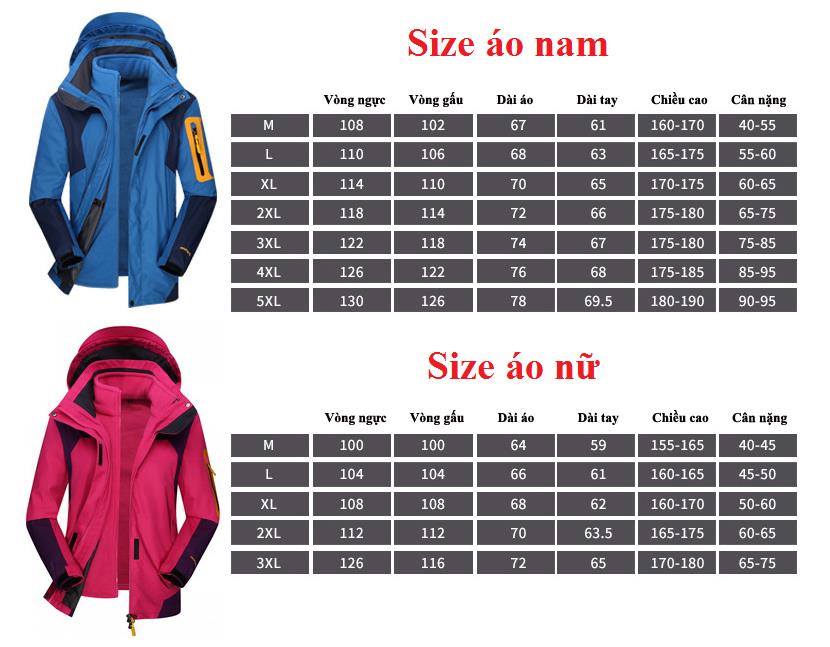 Áo khoác nữ 3 lớp chống thấm 2019 có thể tách rời lớp lót nỉ bên trong thành 2 áo riêng biệt