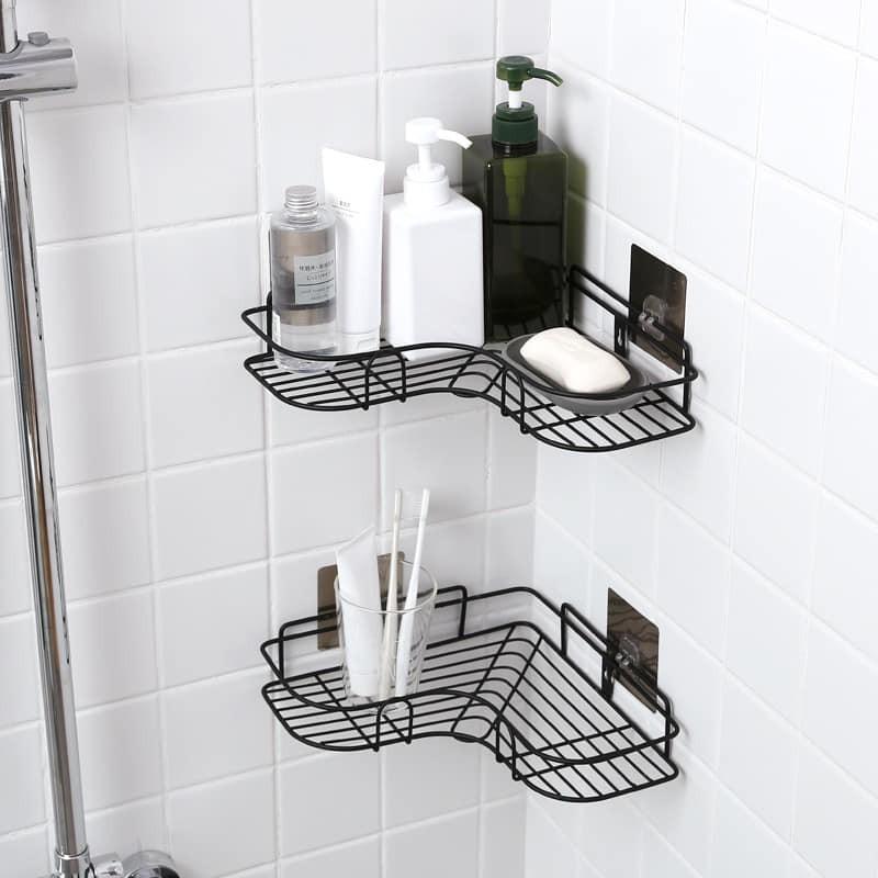 Kệ Góc dán tường để đồ nhà tắm, Kệ góc phòng tắm thép sơn tĩnh điện chống han rỉ