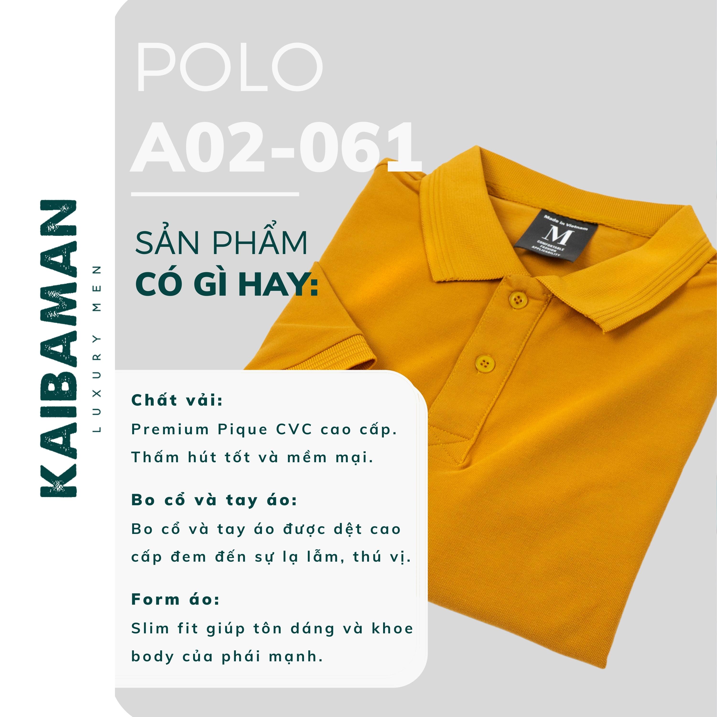 Hình ảnh [A02-061] Áo Thun Polo Nam Kaibaman Cổ Bẻ Chất Vải CVC Cao Cấp Chuẩn Form Slimfit Độ Bền Cao - KAIBAMAN STORE