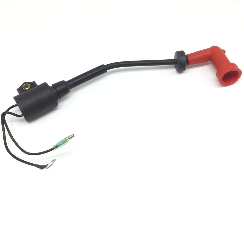 Ignition Coil with Rubber Cap for Yamaha Parsun Outboard 9.9HP 15HP 2-Stroke