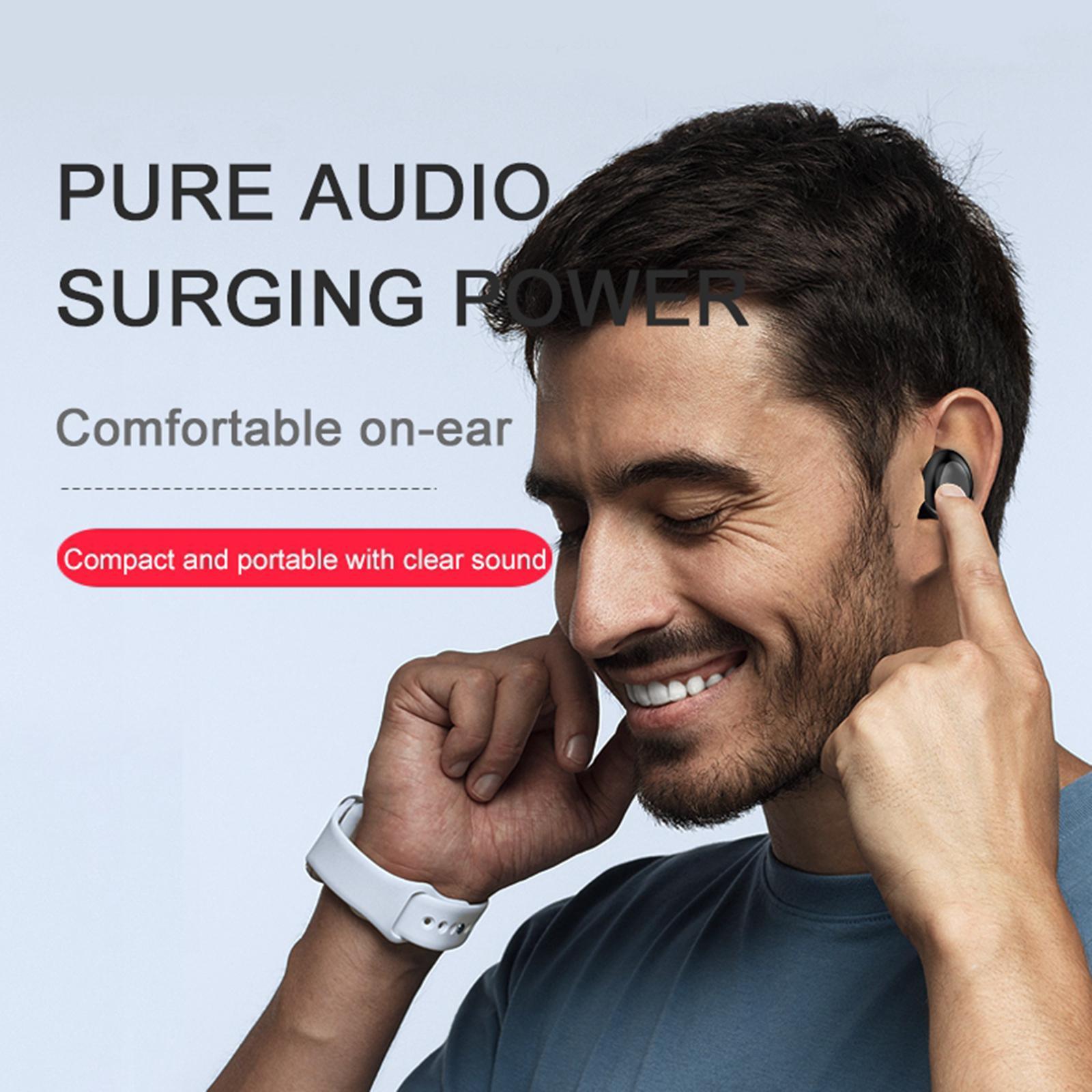 Bluetooth Headset Stereo Headphone Touch Earpiece Universal Earbuds Black