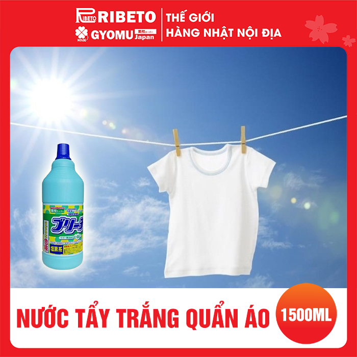 Nước Tẩy trắng Quẩn Áo 1500ml - hàng nội địa Nhật Bản