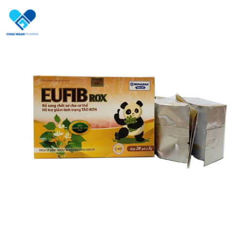 Men vi sinh EUFIB ROX HDPHARMA bổ sung chất xơ, giảm táo bón cho bé - Hộp 20 gói (EUFIB ROX)