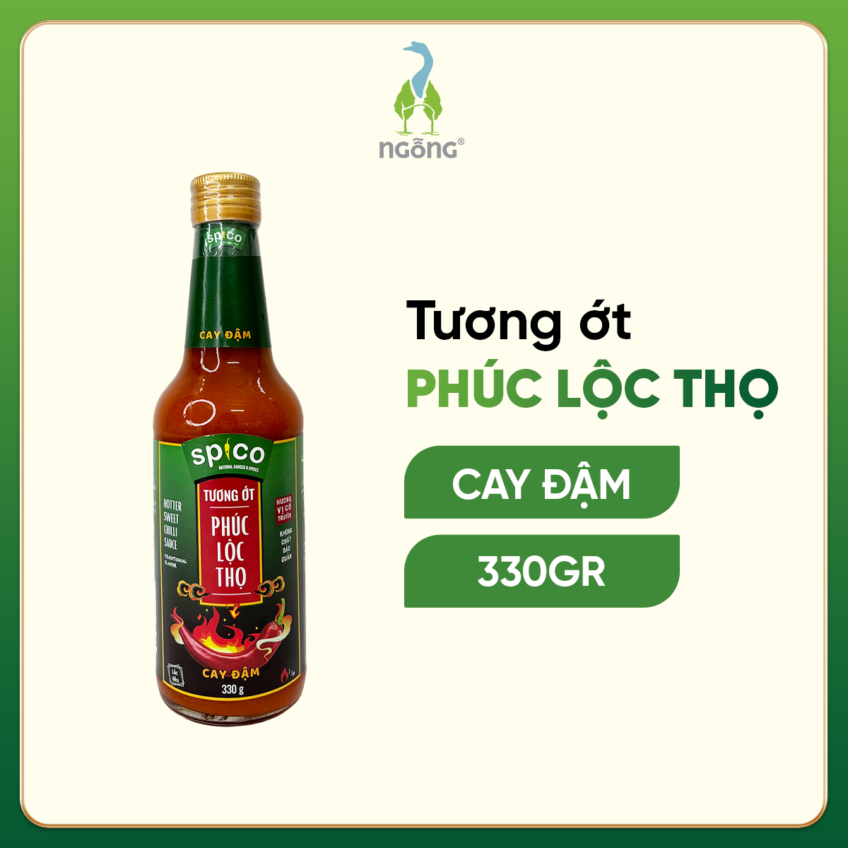 Tương Ớt Cay SPICO Phúc Lộc Thọ 3 Cấp Độ Cay Dịu/Cay Đậm/Siêu Cay Chai Truyền Thống 330g