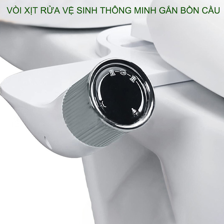 Vòi xịt nước vệ sinh thông minh gắn bồn cầu, loại 2 đầu xịt, kèm phụ kiện (X2T)