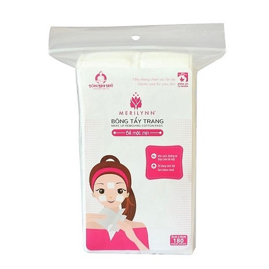 Bông tẩy trang bề mặt mịn Bông Bạch Tuyết tặng 2 cây nặn mụn