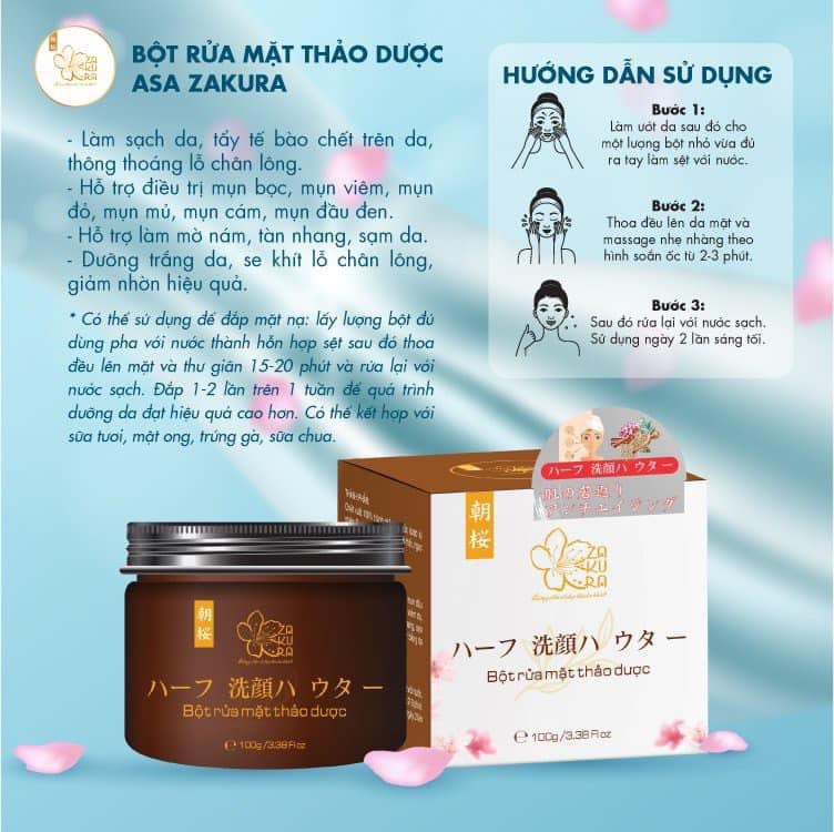 BỘT RỬA MẶT THẢO DƯỢC ASA ZAKURA