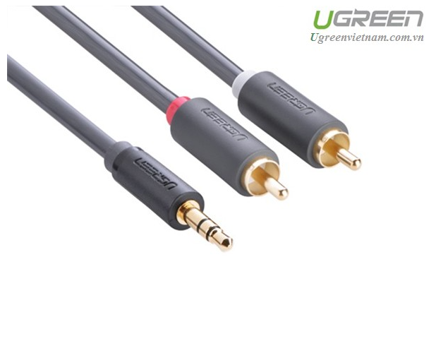 Cáp chuyển Audio 3.5mm ra RCA (hoa sen) dài 10m Ugreen 10514 - Hàng chính hãng