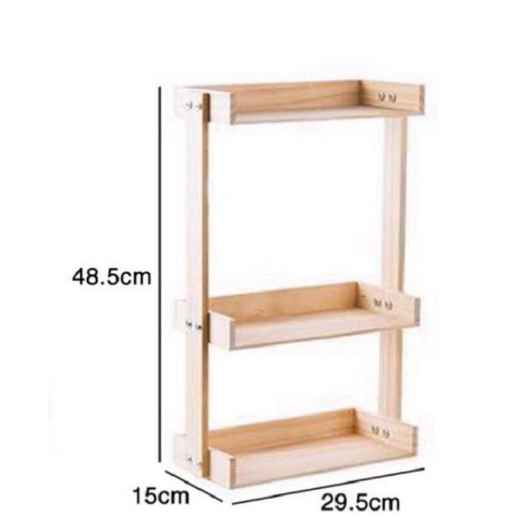 Kệ Đựng Đồ Gia Vị Phòng Bếp 2 Tầng, 3 Tầng++Gỗ Thông Nhập Khẩu Cao Cấp+Nhẹ Dễ Tháo Lắp Di Chuyển