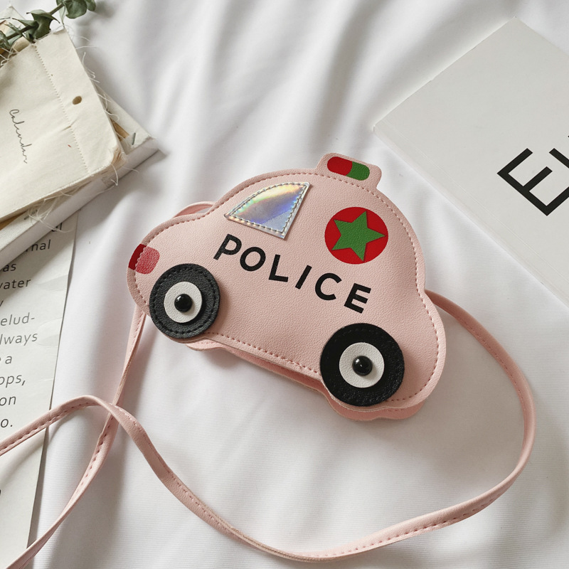 Túi Đeo Chéo Cho Bé Gái, Bé Trai Hình Ô Tô Cảnh Sát Hoạt Tiết Police