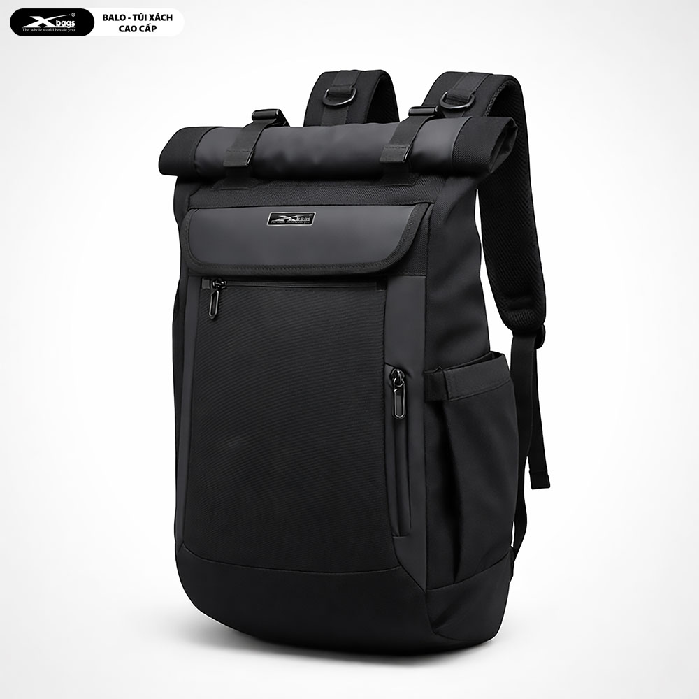 Balo Du Lịch Nắp Gập Cao Cấp Cỡ Lớn Chống Nước Xbags DarkBear XB1202 Màu Đen Sang Trọng, Nhiều Ngăn, Đựng Laptop 17 Inch, Mở Rộng Được Dung Tích!