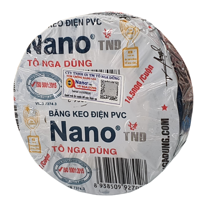 Băng keo điện màu đen 10ya, 20 ya, 30 ya Nano Tô Nga Dũng