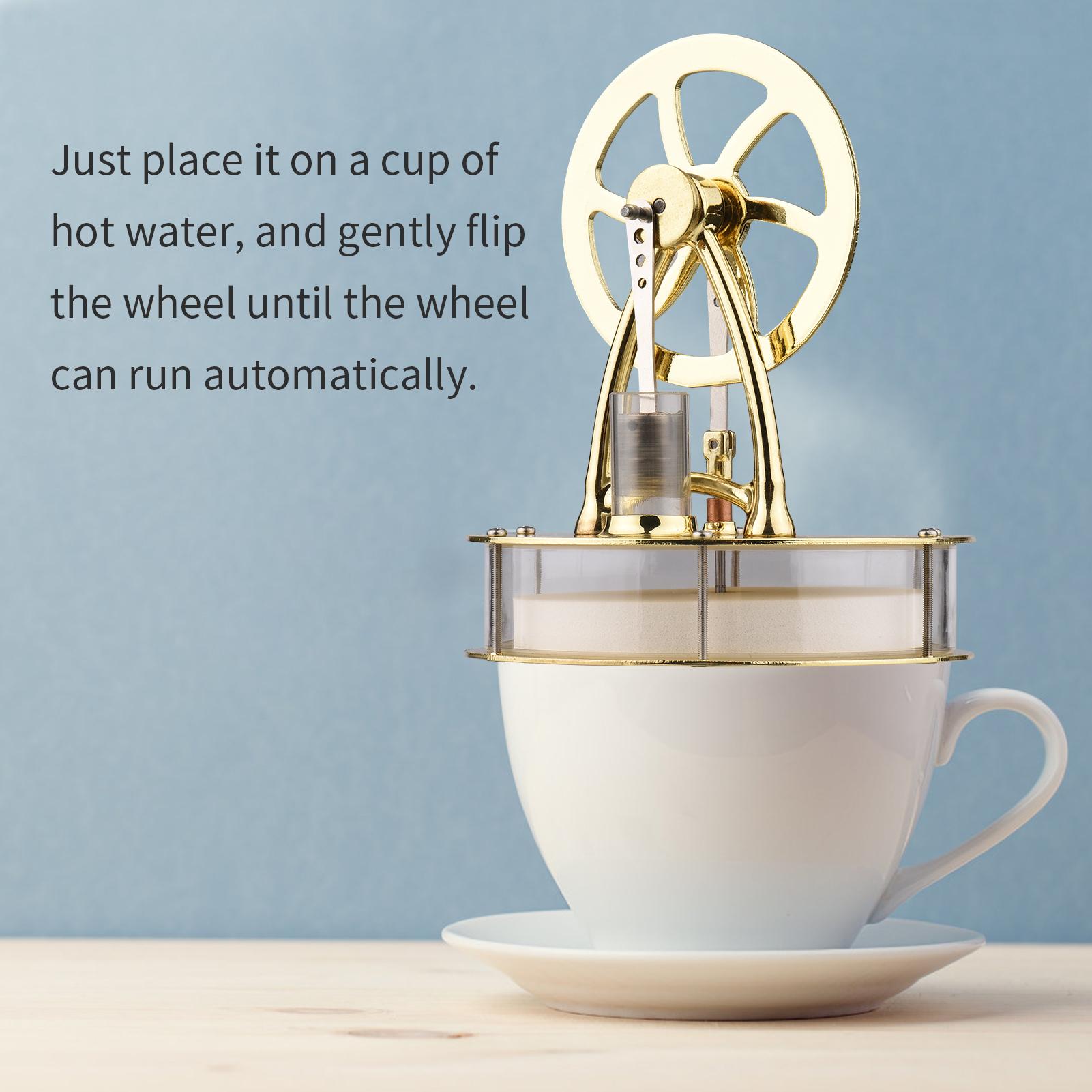 Low Temperature Stirling Engine Assembled Electricity Generator Heat Experiment Physical Model with Flywheel Design
