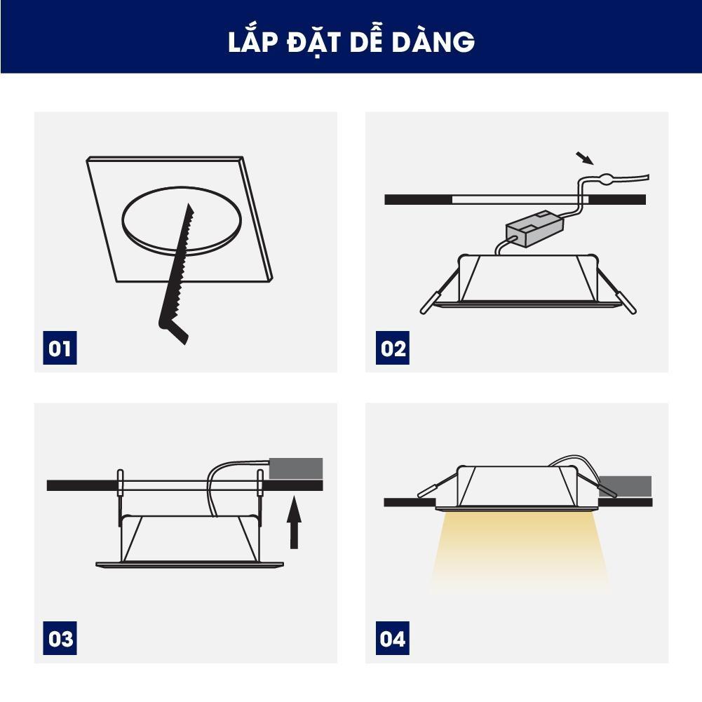 Đèn LED Âm trần Downlight Rạng Đông Model AT06.V2 110/7W