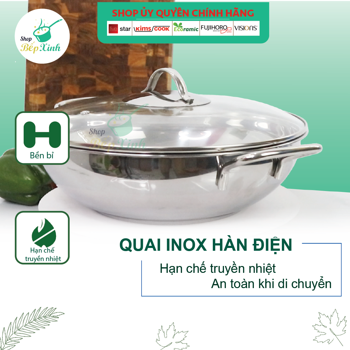 Nồi lẩu inox 430 bếp từ 3 đáy Fivestar 32cm