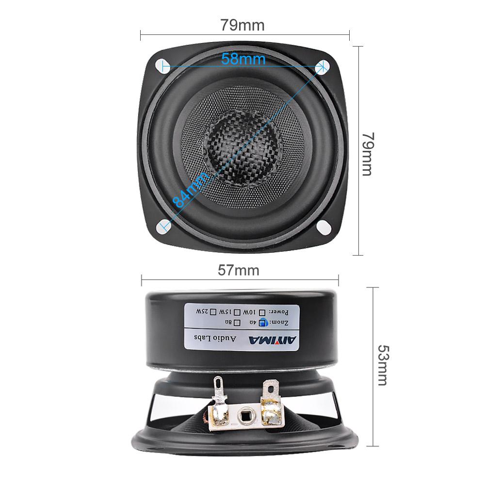 Aiyima 2pcs loa âm thanh toàn bộ 3 inch 4 8 ohm 20W loa âm thanh không thấm nước bằng kính khuếch đại máy phát điện Color: 8 Ohm Speaker