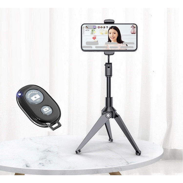 Hình ảnh Chân Máy Chụp Ảnh, Quay Phim, Livestream Kẹp Ipad, Điện Thoại LT04 - Có Điều Khiển Từ Xa - Hàng Nhập Khẩu