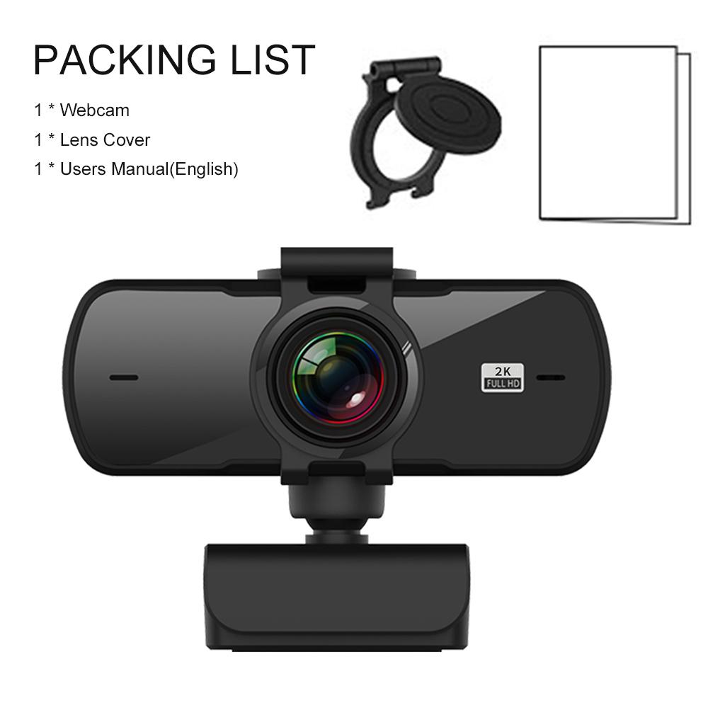 P5 USB Webcam 2K High-definition Computer Camera Conference Cam with Microphone Driver Free Video Webcam Clip-on Camera