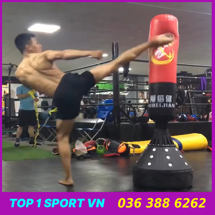 Combo bao cát trụ đấm bốc boxing tự đứng UFC + găng tay đấm bốc boxing + băng đa cuốn tay + bóng phản xạ + lót tay chân - Thiết bị đấm bốc boxing dành cho dân chuyên, phòng tập, võ đường