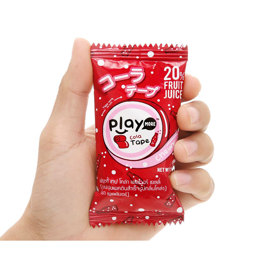 Lốc 12 Kẹo Dẻo Cuộn Playmore Vị Cola 21g