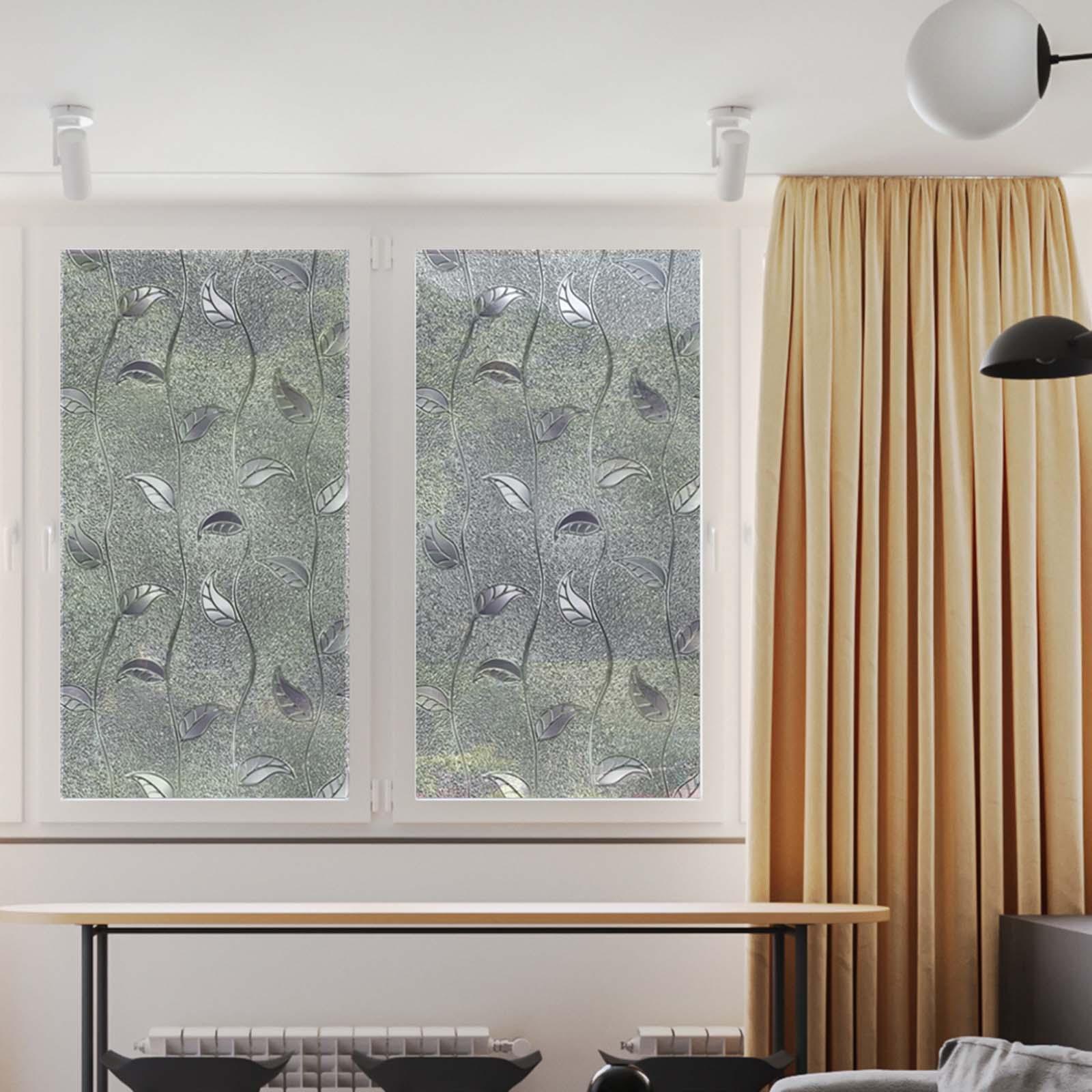 3D Privacy Window Film Static Cling Decorative Frosted Stained for Home Decor Kitchen