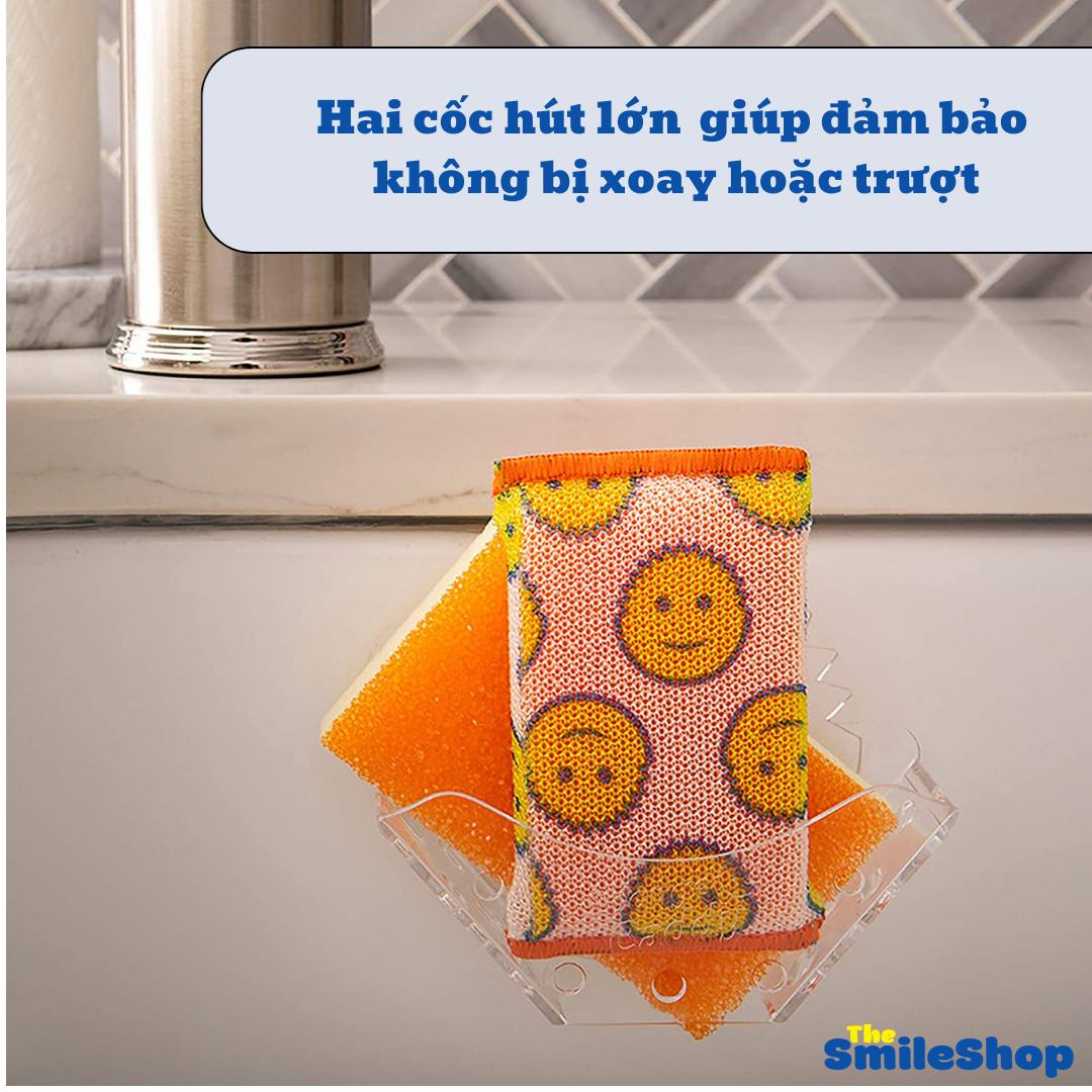 Giá đỡ miếng rửa chén Scrub Daddy Sponge Caddy 1 cái của Mỹ phù hợp mọi loại miếng rửa chén, bọt biển rửa chén